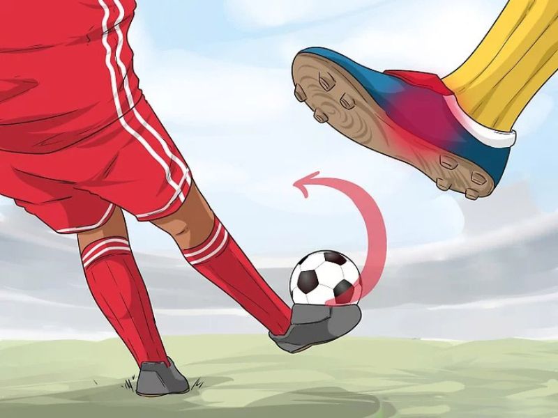 Bước 1: Lấy đà sút bóng